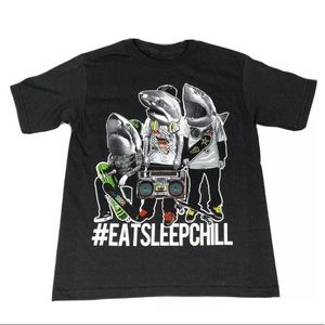 Berzy Boys #Eatsleepchill T-Shirt Black Size XS